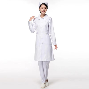 Women Medical <b>Scrub</b> Set Blue V-Neck Top With Pockets And Matching Pants Hospital Uniforms For Nurses Polyester Woven Fabric - Product Image 1