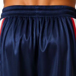 Shorts de basket-ball pour hommes bleu marine personnalisés avec panneau latéral blanc et rouge, shorts d'entraînement sportifs, taille élastique, vêtements de sport, gym, fitness - Product Image 6