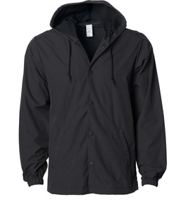Blouson bomber noir pour homme, en toile imperméable, style décontracté, coupe classique, en polyester, col rabattu, simple boutonnage sur le devant - Product Image 1