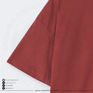 T-shirt à manches courtes à col rond en tricot lourd 100% coton écologique à séchage rapide uni devant épaules tombantes streetwear - Product Image 4