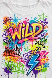 Unisex <b>White</b> <b>Slim</b> <b>Fit</b> Short Sleeve O-Neck T-<b>Shirt</b> with Colorful 3D Wild Graffiti Letter Print Vintage Style - Product Image 3