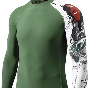 Custom <b>Compression</b> <b>Shirt</b> Rash Guard Tight Fit Base Layer <b>Shirt</b> for Fitness Gym Running Sports Wear - Product Image 2