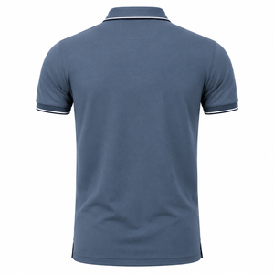 เสื้อโปโลพรีเมียมผู้ชาย แขนสั้น ผ้าคอตตอนผสม สวมใส่สบาย ระบายอากาศได้ดี รับผลิตตามสั่ง สีและขนาดตามต้องการ รับผลิตแบบ OEM ODM - Product Image 2