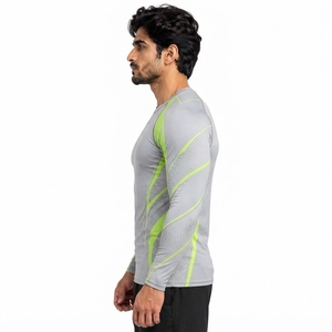 T-shirt de sport à manches longues pour homme, compression athlétique, entraînement, fitness, course à pied, cyclisme, surf, gym, performance - Product Image 4
