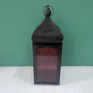 โคมไฟแขวนเหล็กสไตล์โมร็อกโกแกะสลักลายด้วยมือ พร้อมกระจกสี วินเทจ ตกแต่งบ้าน งานแต่งงาน รอมฎอน - Product Image 5