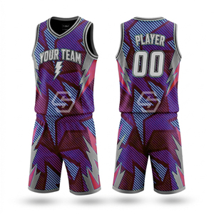 Conjunto de Camiseta de Baloncesto sin Mangas, Sublimada, 100% Poliéster, Transpirable, Personalizable para tu Equipo, Unisex, Cuello en V, Absorbe la Humedad - Product Image 1