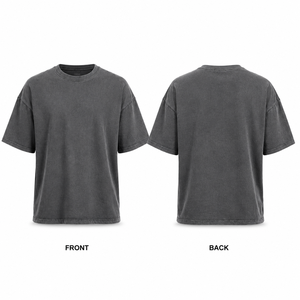เสื้อยืดโอเวอร์ไซส์ทรงโค้ง ผ้าคอตตอนเจอร์ซีย์เนื้อหนา สีซีดแบบซันเฟด ปักโลโก้ตามสั่ง ผลิตจากโรงงานโดยตรง สำหรับผู้ชาย - Product Image 1