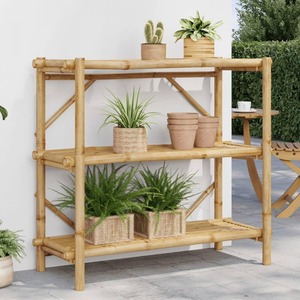 Estante de Bambú Tejido Natural de Tres Niveles, Multifuncional, Estilo Europeo, para Sala de Estar, Organizador, Soporte para Macetas - Product Image 3