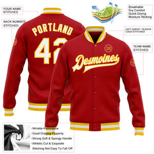 เสื้อแจ็คเก็ตวาร์ซิตี้แบบมืออาชีพ ปักลายตามสั่ง เสื้อแจ็คเก็ตเบสบอล Letterman แบรนด์ส่วนตัว ผู้ผลิตชุดกีฬาแบบ OEM - Product Image 2