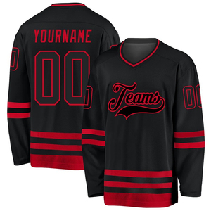 เสื้อกีฬาโพลีเอสเตอร์ 100% ระบายอากาศได้ดี แห้งเร็ว สำหรับผู้ชายและผู้หญิง เสื้อฮอกกี้น้ำแข็งแบบกำหนดเองพร้อมชื่อและหมายเลขส่วนตัว - Product Image 5