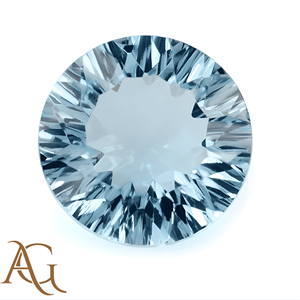 Topacio Azul Cielo Natural, Corte Láser Redondo Cóncavo, Tallado en Intaglio, Gema Suelta, Fabricante Mayorista para Joyería - Product Image 3