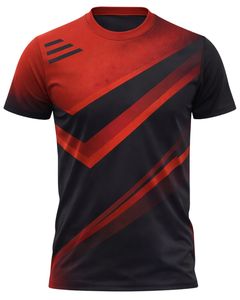 T-shirt de sport personnalisé pour homme, rouge et noir, à séchage rapide, en polyester, imprimé sur mesure, à manches courtes, pour la course à pied, la gym et l'entraînement - Product Image 1