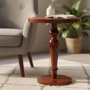 Mesa Auxiliar Cantilever de Madera Sheesham al por Mayor |   Artesanía de Moradabad - Product Image 1