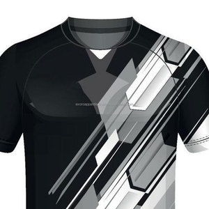 Camiseta personalizada de punto ajustada para hombre Spandex/poliéster transpirable ligero secado rápido deportes de alta calidad Impresión logotipo frontal - Product Image 3