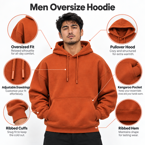 Sweat à capuche oversize pour homme, offrant un mouvement confortable, tissu de qualité supérieure et coupe ample pour un style décontracté et les loisirs. - Product Image 6