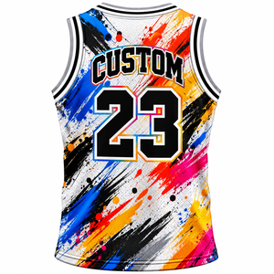 AIFRAN SPORTS Débardeur de basketball sans manches pour homme, personnalisé, imprimé par sublimation, motif géométrique, séchage rapide, 100 % polyester - Product Image 2