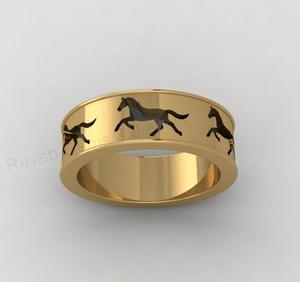High Quality Solid 925 Silver 7mm Wide Horse Equestrian Blank Bezel <b>Ring</b> Setting <b>for</b> Breastmilk <b>Ashes</b> Resin DIY Jewelry Findings - Product Image 4