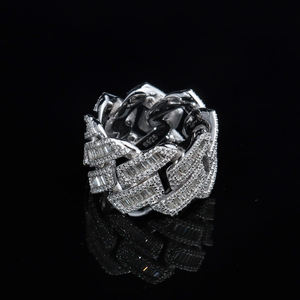 แหวนเงินแท้ S925 ป้องกันสนิม ประดับเพชรโมอิสซาไนต์ทรงบาแกตต์ สี D ระดับความสะอาด VVS1 สไตล์ฮิปฮอป ประดับคริสตัลวิบวับ ปี 2025 รุ่นใหม่ พร้อมใบรับรอง GRA - Product Image 5
