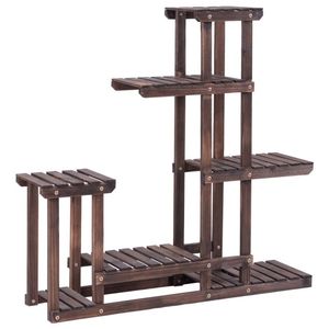Soporte de flores de plantas de madera de 6 niveles para uso en interiores/exteriores Estante de jardín para múltiples plantas - Product Image 1