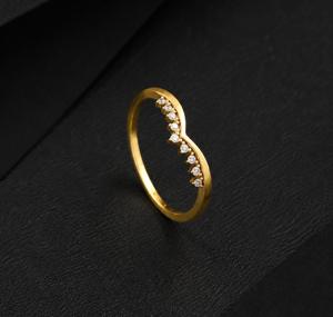 Anillo de Plata de Ley 925 con Baño de Oro de 14K, Circonita Cúbica Redonda, Engaste de Puntas, Minimalista, Unisex, para Uso Diario, Regalo para Ella - Product Image 1