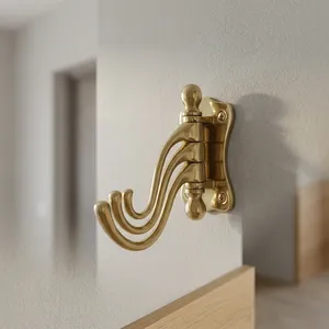 Hot Sale Brass <b>Curtain</b> Hooks Heavy Duty Decorative <b>Curtain</b> Rod Hooks <b>For</b> Window Drapes <b>Curtains</b> Home Available At Good Price - Product Image 3