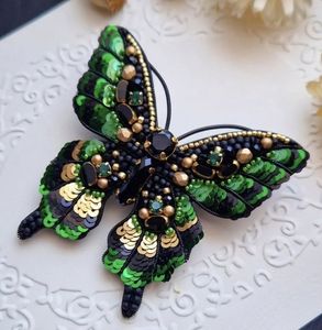 Handmade Luxury Embroidery Beaded Brooch with Customized Design for Wedding Engagement Party Occasions-Children's Women's Unisex - Product Image 1