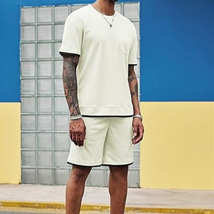 Men Matching Cotton <b>Set</b> Manufacturer Cargo Shorts T Shirt Casual Summer OEM ODM Bulk Supply - Product Image 4