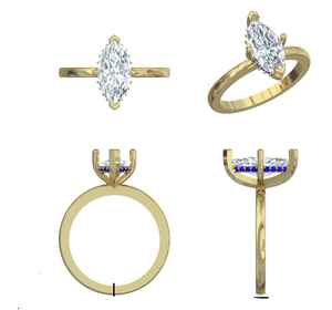 Elegante anillo de oro de 18 quilates con diamante natural certificado por IGI, corte marquesa de 1.50 ct, claridad VVS VS, joyería fina, anillo de compromiso para mujer. - Product Image 3