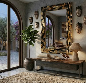 Resin <b>Wall</b> <b>Mirror</b> <b>Rectangle</b> Design Decorative <b>Mirror</b> <b>for</b> Bathroom Bedroom Living Room Modern | Stylish <b>Wall</b> Mounted Home 36 Inch - Product Image 1