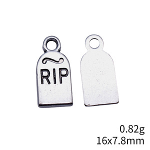 Breloque <span class=keywords><strong>Pierre</strong></span> <span class=keywords><strong>Tombale</strong></span> RIP 16x7.8mm en Alliage <span class=keywords><strong>de</strong></span> Zinc Argent Vieilli, pour Bijoux <span class=keywords><strong>de</strong></span> Costume d'Halloween - Product Image 3