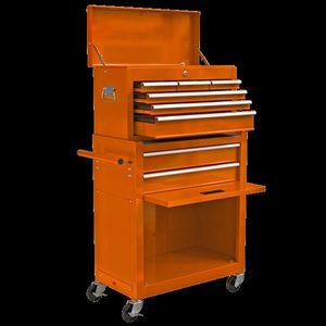High Capacity 8-Drawer Rolling Tool <b>Chest</b> with Wheels ORANGE-Convenient Tool <b>Storage</b> Cabinet - Product Image 6