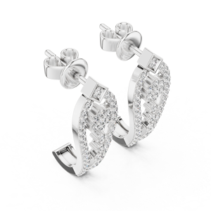 Pendientes de Diamantes Redondos Cultivados en Laboratorio, Únicos, Engastados en Oro Blanco de 18 Quilates, para Uso Diario, Fiestas y Regalos para Mujeres - Product Image 2
