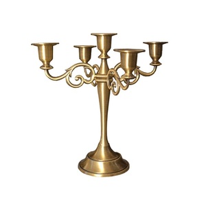 <b>Marvelous</b> Design Candelabra In Aluminium Gold Color Centerpiece Candelabra For Wedding Decor Accessories - Product Image 1