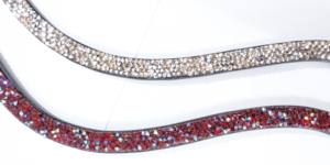 Fronture de cheval de luxe en cuir véritable, plate et fine, avec crochets et boucles à changement rapide, ornée de cristaux de roche, pour l'équitation - Product Image 6