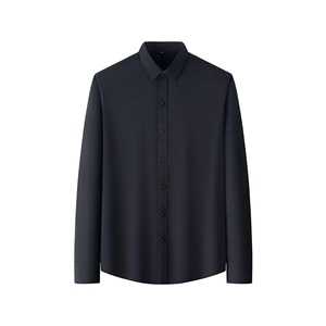 Chemise habillée grande taille pour homme QFZ3020 - Style japonais, motif à pois en popeline, polyester/coton - Product Image 2