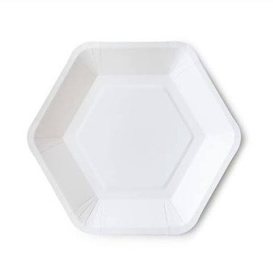 Assiette jetable hexagonale de 6 pouces en pulpe de bagasse moulée, qualité export, biodégradable, écologique, de qualité alimentaire, résistante à l'eau pour - Product Image 3