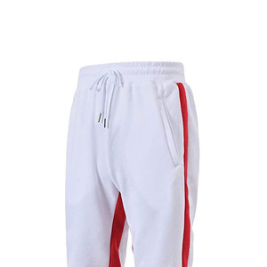 Conjunto Deportivo Unisex con Capucha y Pantalones con Cordón, Rayas Blancas y Rojas, Ropa Deportiva Informal de Otoño, Corte Regular - Product Image 6