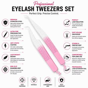 แหนบตัดขนตาสแตนเลสสีชมพู Morje Surgical พร้อมปลายที่แม่นยำและด้ามจับแบบหยักเพื่อการใช้งานที่ง่ายดาย - Product Image 6