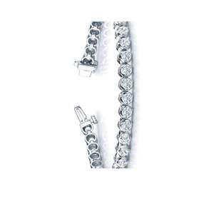 Bracelet tennis exquis en or 14 carats, serti à trois griffes, style illusion, bijoux fins de qualité supérieure, cadeau pour femme et anniversaire - Product Image 2