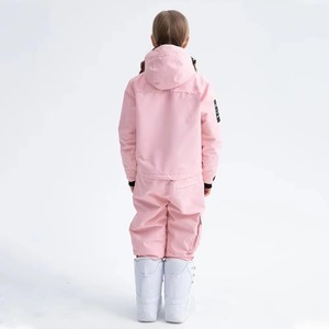 Winter Wear Boys Light Blue Ski <b>Jumpsuit</b> Hooded Waterproof Snow Wear With Zipper Closure And Synthetic Insulation For Children - Product Image 4