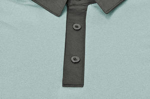 Chemise boutonnée décontractée en polycoton 160g à séchage rapide pour hommes, tricotée unie à manches courtes, avec logo personnalisé sur le devant, fabrication OEM en gros - Product Image 4