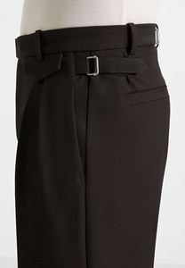 Pantalones Formales Negros Plisados para Hombre, Corte Recto, Poliéster de Peso Medio, Antiarrugas, Cierre de Botón, para Otoño - Product Image 3