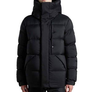 Veste matelassée noire personnalisée pour homme, manteau d'hiver chaud et épais à capuche, vente en gros directe usine - Product Image 2