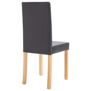 Juego de 2 sillas de comedor de piel sintética gris con madera resistente, diseño estándar, modelo D0100HE7R2Y - Product Image 6
