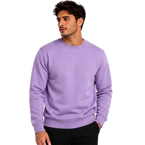 Sweat-shirt à col rond pour homme, coupe ample, tricoté, couleur unie, décontracté, pour l'hiver, 100% coton, imperméable - Product Image 1