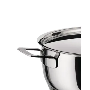 Ensemble de casseroles en acier inoxydable avec couvercles, rondes, à double poignée, compatibles lave-vaisselle, pour cuisinières à gaz et à induction - Product Image 2