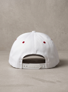 Gorra Unisex de 5 Paneles con Cierre a Presión, Blanca y Roja, Visera Plana, Color Sólido, Ajustable, Estilo Béisbol, Casual, para Adultos, para las Cuatro Estaciones - Product Image 4