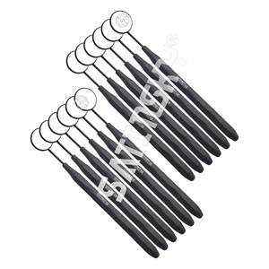 Juego de 12 espejos orales laríngeos n. ° 1 con mango, instrumentos de acero de limpieza e inspección de dientes de 12mm de diámetro para blanqueamiento dental - Product Image 6