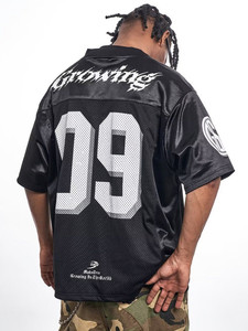 Custom Sublimation Football Jersey Men V-Neck Short Sleeve T-Shirts Cropped Breathable Relaxed Fit <b>TShirt</b> American Sportswear - Product Image 2
