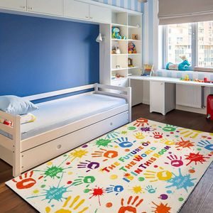 Tappeto Ultra Morbido e Spesso per Interni, Decorazione con Impronte per Camerette dei Bambini, Tappeto Antiscivolo per Camere da Letto e Soggiorni - Product Image 2
